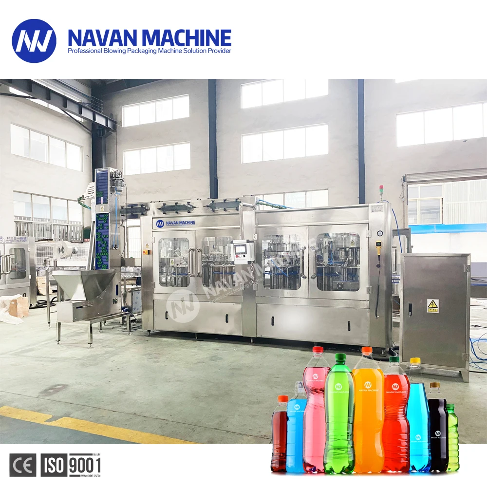 Fully Automatic Electric 3-in-1 Machine for PET Bottles Sparkling Water Carbonated Beverages Motor Pump PLC Case Juice Oil