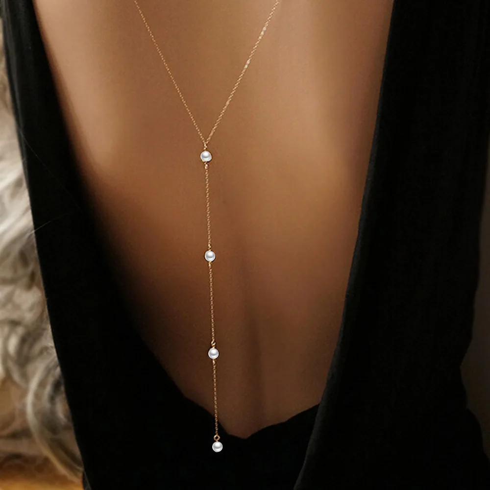 Thin Stainless Steel Chain Body Accessories Sexy Back Neck Harness