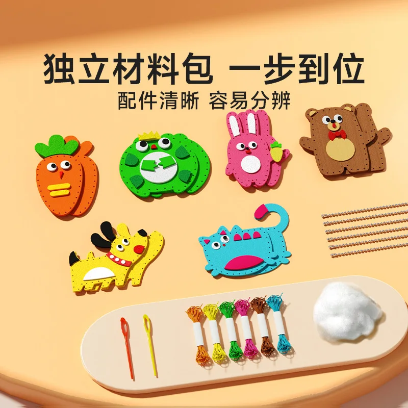 Kit Couture DIY Enfants 6 Pièces - Animaux En Feutre à Coudre, Loisir Créatif Débutant, Apprendre à Coudre & Broder
