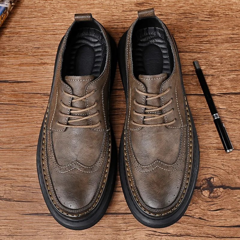 Accept OEM Service 4 Season Hand Made Genuine Leather Casual Oxfords Business Career Dress Shoes For Men