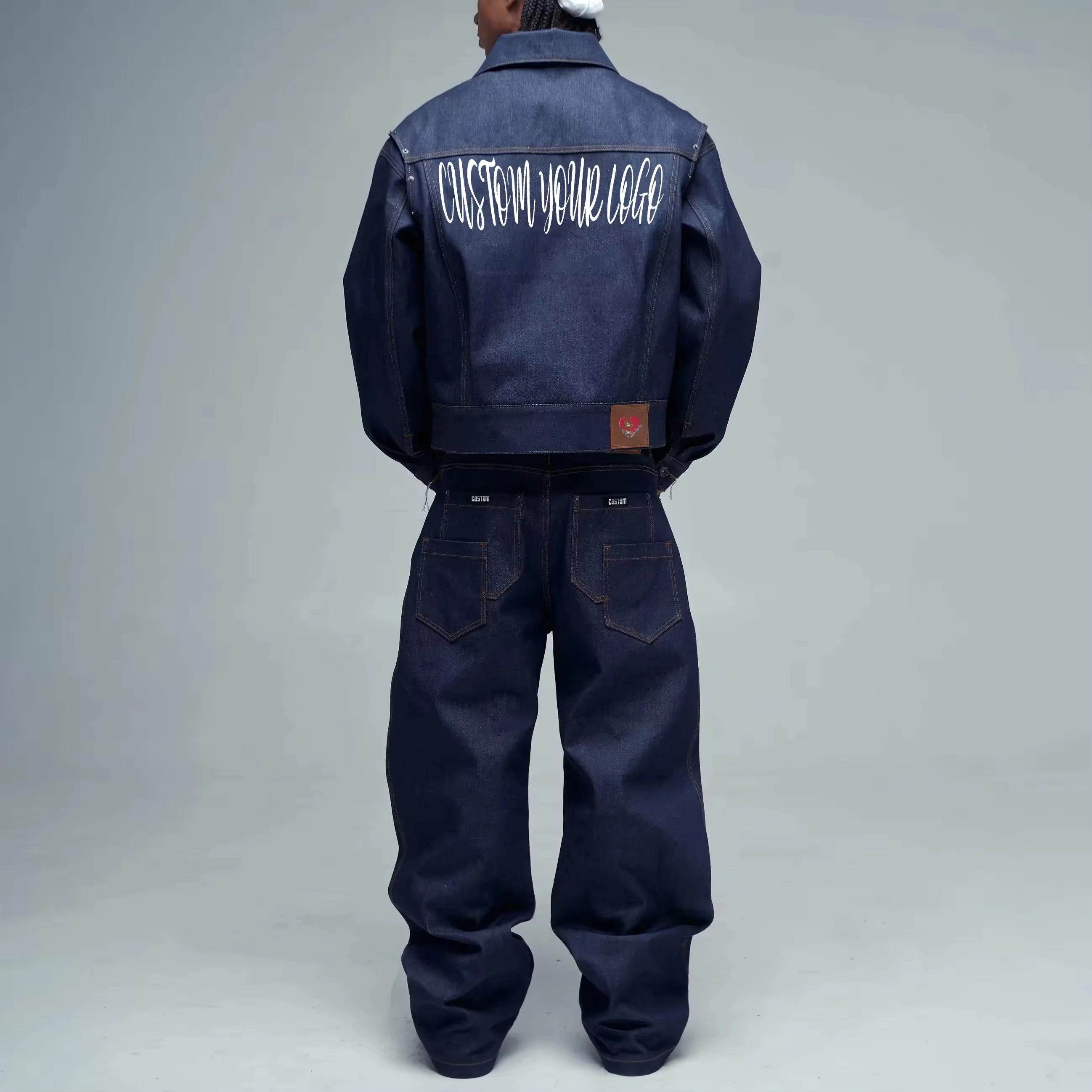 Original Manufacturer High Quality Vintage Black Custom Heavyweight Raw Selvage Baggy Selvedge Japanese Denim Jeans Men gallery 4