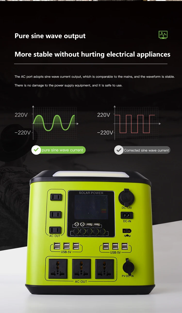 High Quality 1500W LED Display Camping Outdoor Emergency Charging Solar Energy Storage Portable Power Station