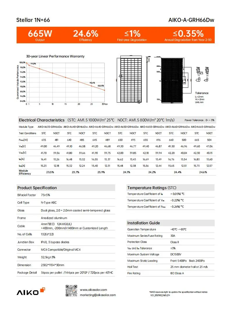 Aiko Solar Panels - Efficient Dual Glass Bifacial Pannelli