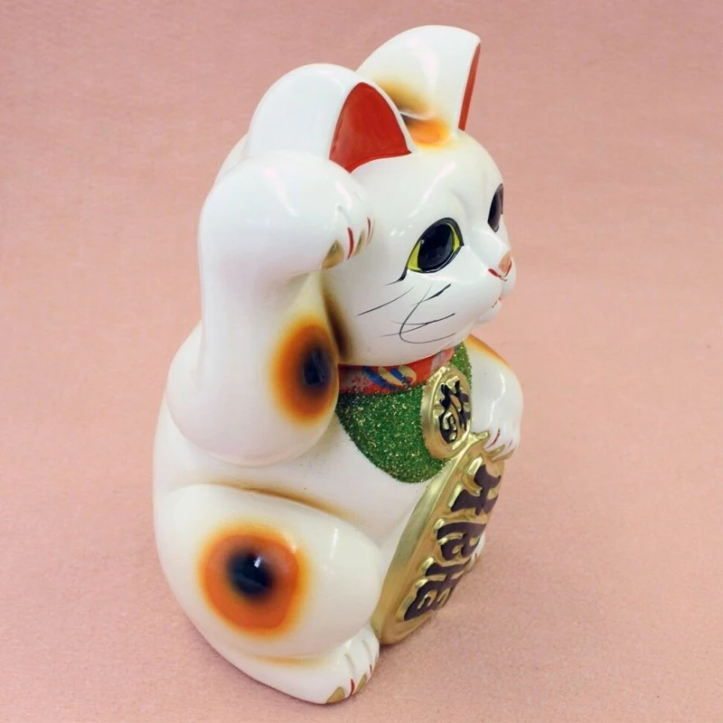 giapponese maneki neko figura di ceramica fortunato banca della moneta del  gatto