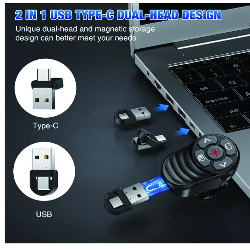 2-in-1 USB C Presentation Clicker Wireless Presenter Mac PowerPoint - View #9