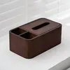 Walnut wood tissue box - storage with rounded corners