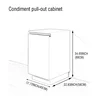 Mobiletto estraibile per piatti e stoviglie, dimensioni 45*88*58 cm