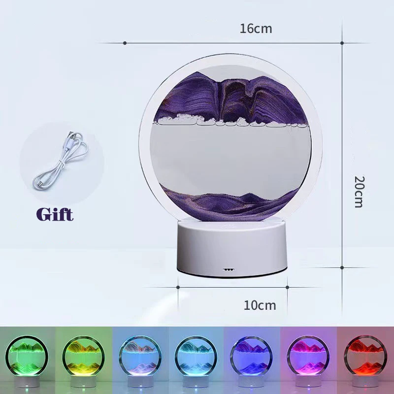 Creative Modern Quicksand Table Lamp 3d Home Decor Living Room Bedside Table Round Art Decorate Light