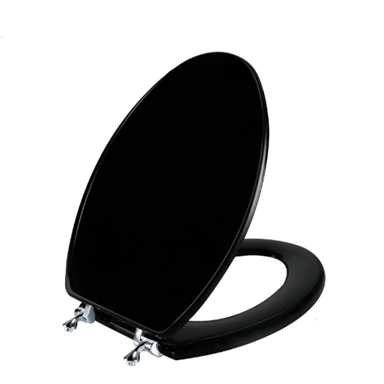 Black Toilet Seat Natural Wood Toilet Seat With Zinc Alloy Hinges,Easy