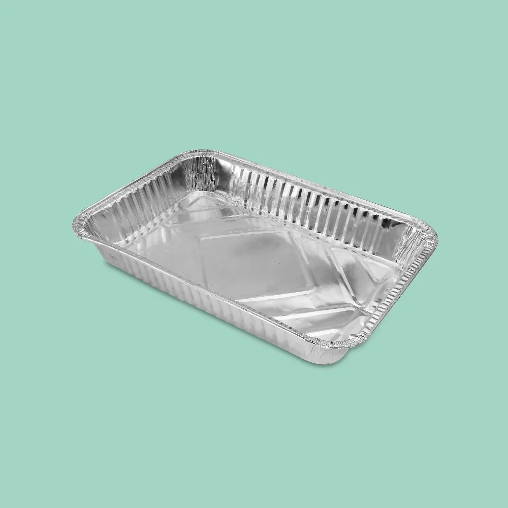 Rectangle Disposable Barbecue Tableware Food Plate Aluminum Foil Container