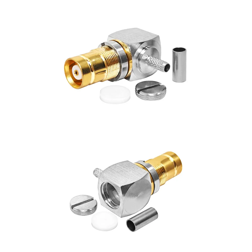 Communication Equipment Right Angle DIN 1.6-5.6 Coaxial Female Jack (f-male) Flex2 /RG179  1.6/5.6 Balun Connector