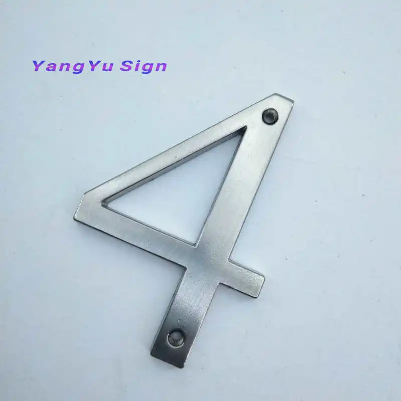 101 мм металлический цифровой номер дома из цинкового сплава современная дверь алфавит для дома и улицы 4 дюйма серебряные цифры адресный знак #0-9