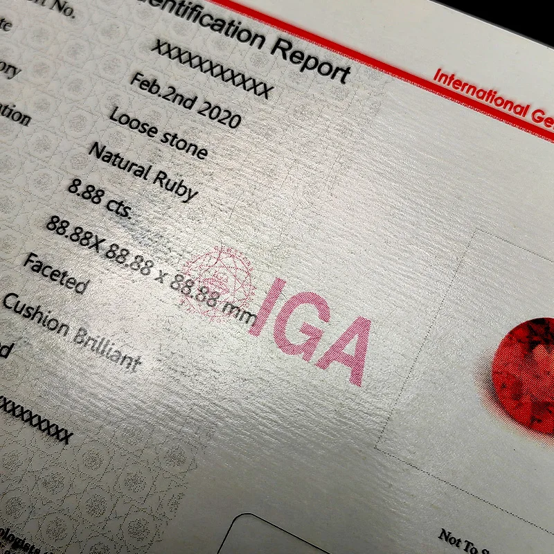 Origin Jewelry Collectible Cards Printing Custom Certificate Gold Card Certificate of Authenticity