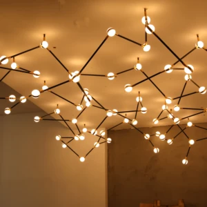 ECOJAS Customize DIY LED Decorative Light Cube for Villa Hotel Lobby Airport Restaurant Modern Chandelier