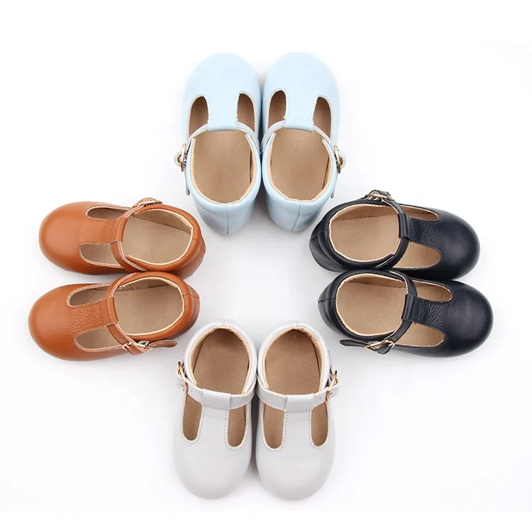 Жесткой подошвой резиновые детские ботинки «Мэри-Джейн»; Обувь из натуральной кожи; Детские праздничные туфли
