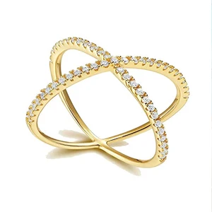 Custom American Style 925 Sterling Silver Wedding Ring 14K Rhodium Plated Cross 3A Cubic Zirconia for Party Jewelry for Women