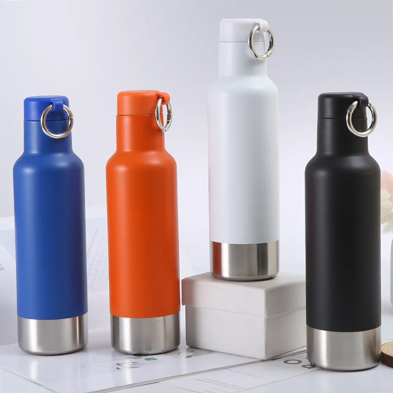 Double Wall Insulated Stainless Steel Flask Thermos with Carry Ring