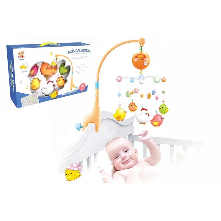Детская музыкальная подвесная погремушка с колокольчиком для кровати, расслабляющая вращающаяся подвесная игрушка, 8809
