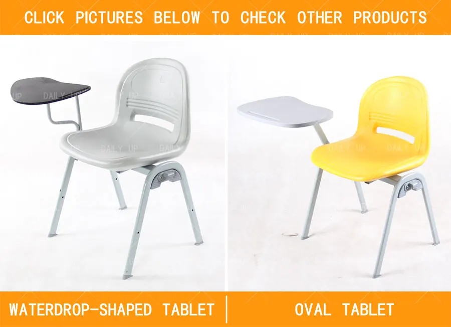 Solid School Training Chair With Tablet Stackable Metal Frame Office Chair With Ergonomic Backrest For Students And Meeting