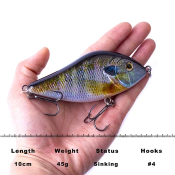 10CM 45G Hard Sinking Fishing Lures Crank Baits Pike Bait Crank Jerk Bait Minnow Plastic Hard Fishing Lures – Minnow – view 3