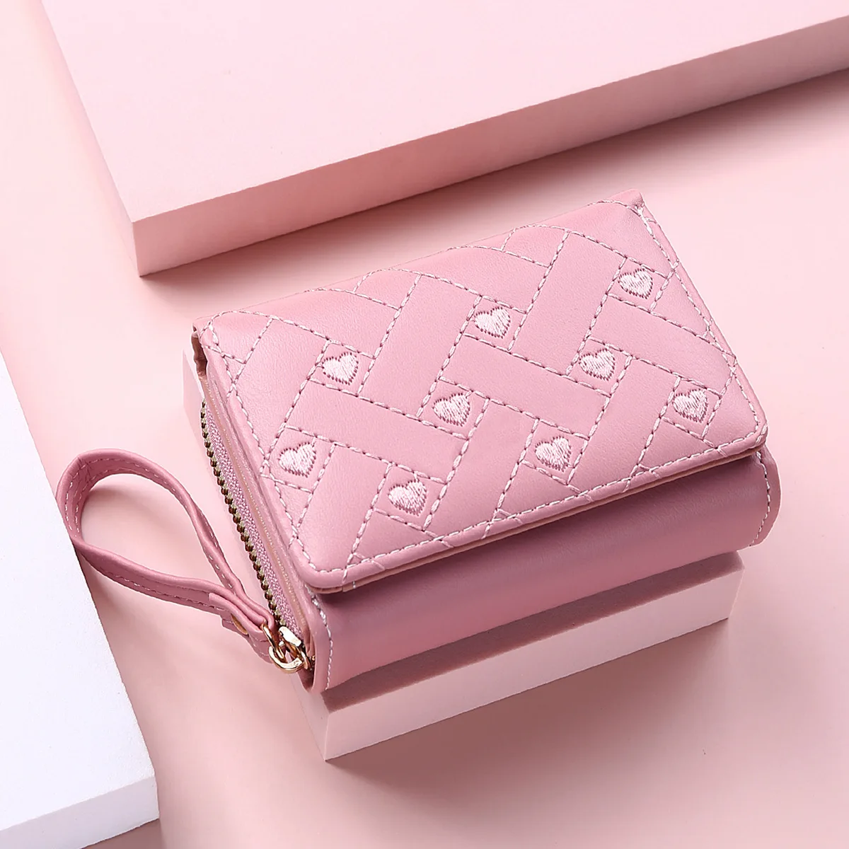 Fashion Wallet Women Bag Tri-Fold Buckle Circle Metal Multi-Function Card  Holder PU Leather Credit Long Student Coin Purse Wallets - China Fashion  Wallet and Lady Wallet price