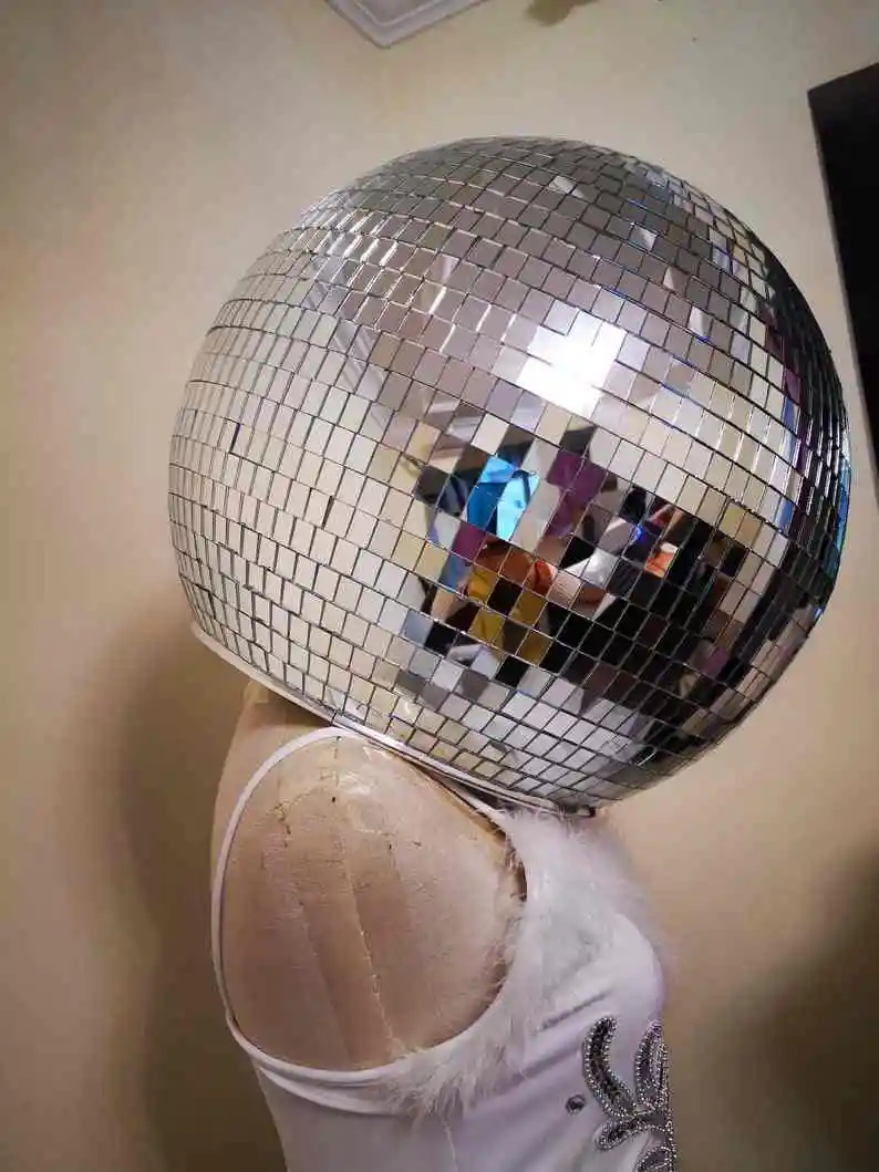 led disco kugel helm beleuchtete disco kugel spiegel kugel kopf