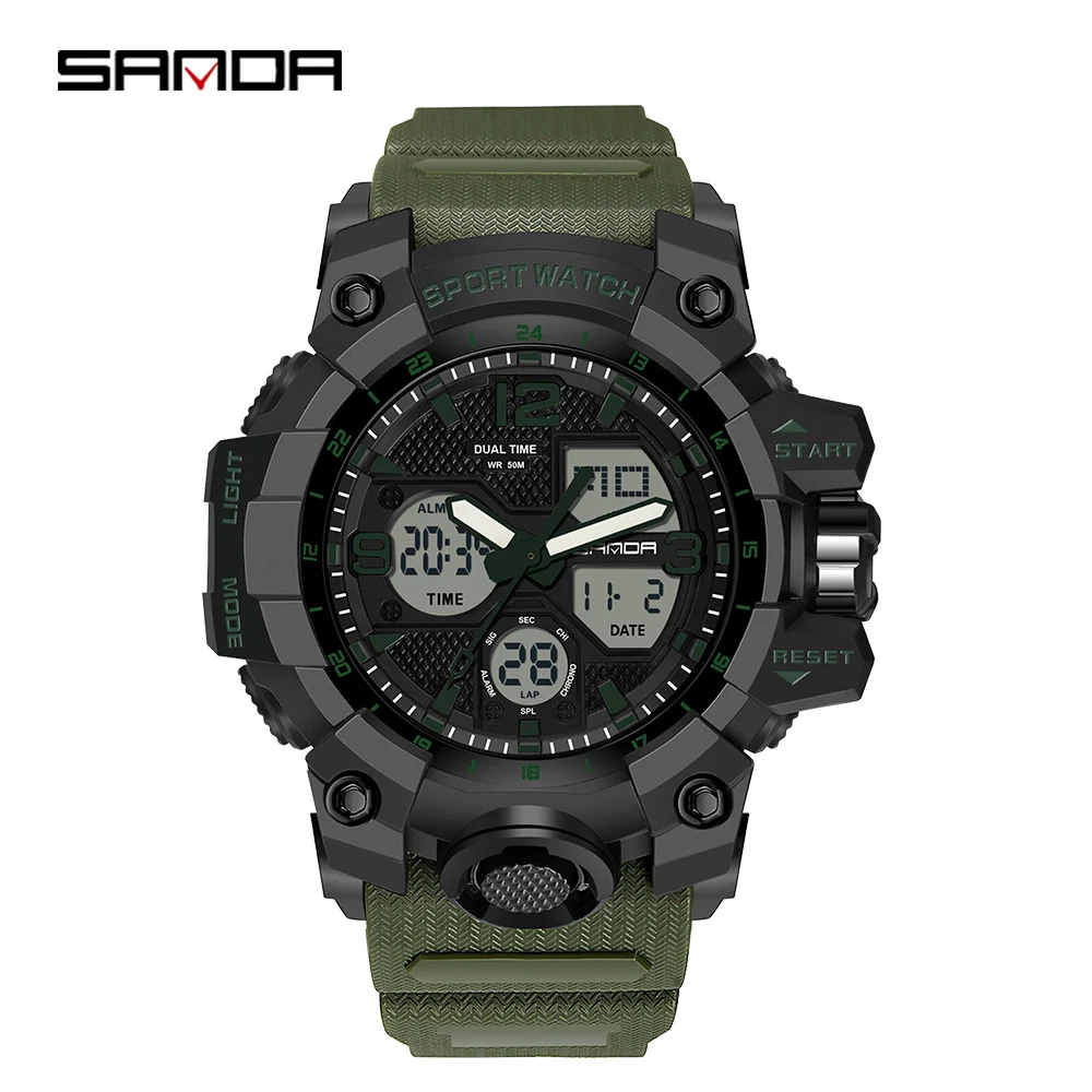 Dropship SANDA Sports Men Watches Luxury Military Quartz Electronic Watches  Waterproof Digital Wristwatch to Sell Online at a Lower Price | Doba