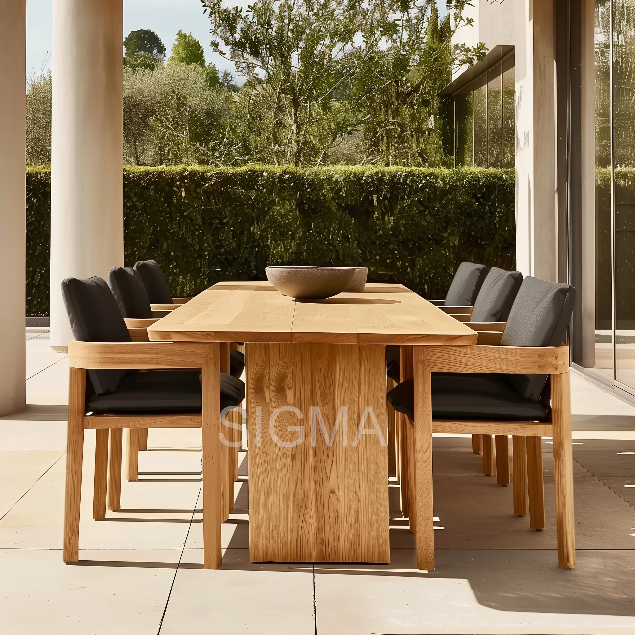 Новое поступление садовые деревянные наборы современный Настольный набор из тикового дерева