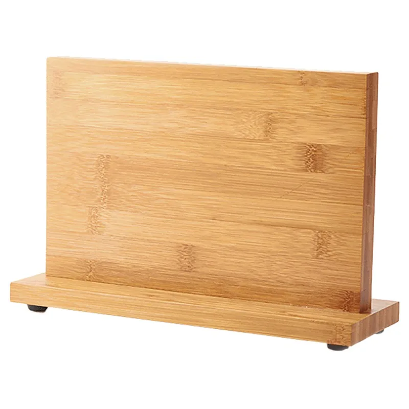 product natural bamboo magnetic scissor dock cutlery display stand storage rack kitchen knife holder home eco friendly durable lfgb-17