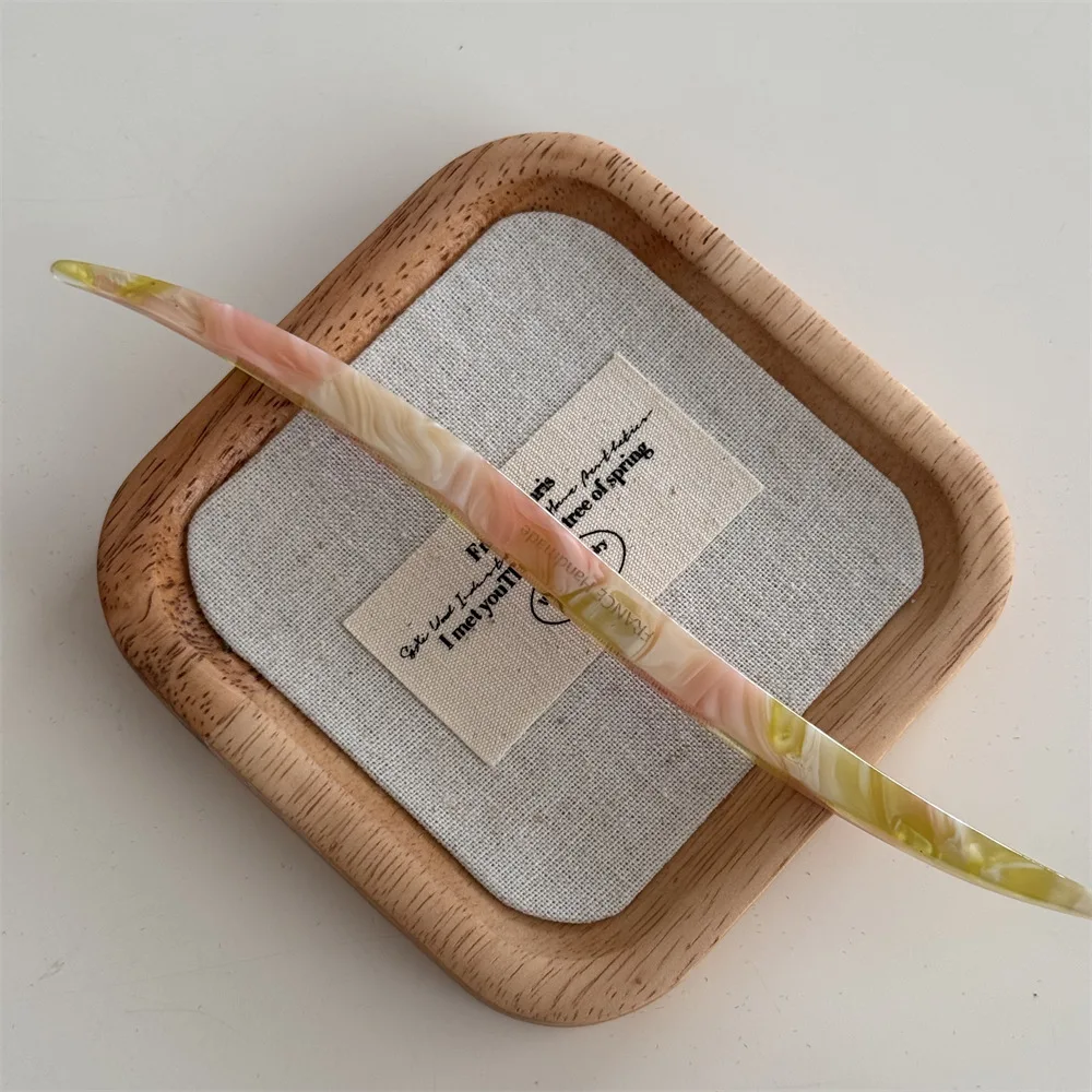 French Style Girls Hair Bun Maker Simple Acetate Hair Stick Fashion Customized Acetate Hairpin