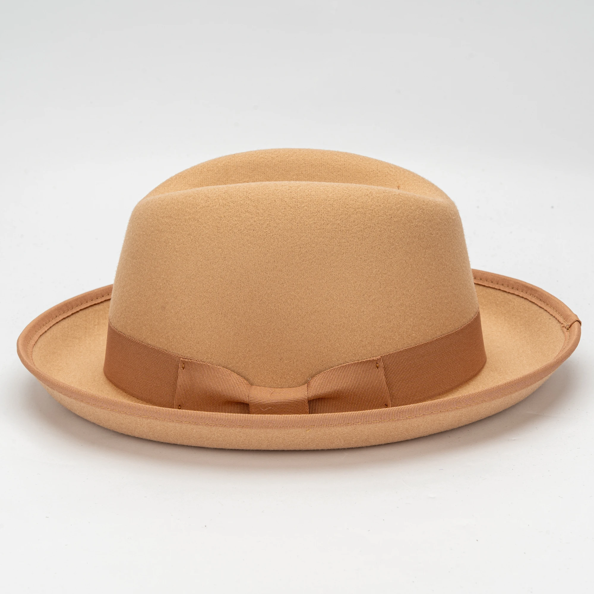 Camel Wool Fedora Hat Wide Brim NWOT Jo Wool Felt Rancher Fedora Hat – Village Hat Shop main image 4