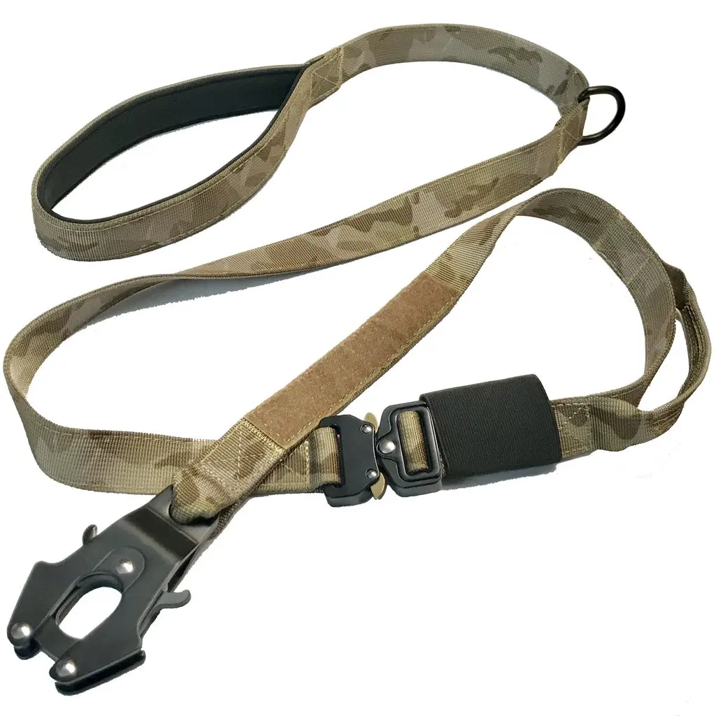 High Quality Customization Frog Clip Tactical Dog Leash Heavy Duty Style With Padded Handle and Metal Buckle