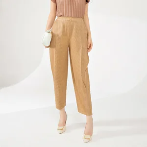 Miyake High-Waisted Pleated Harem Pants Fashionable Women's Spring-Summer Casual Loose Nine-Point Style