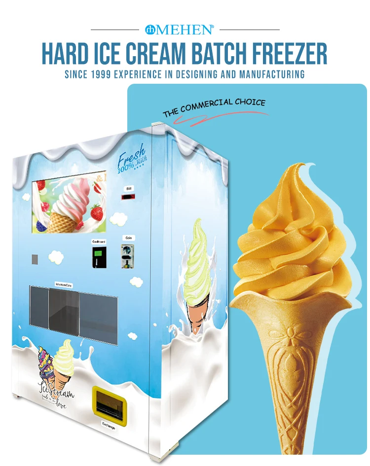 Mehen Ice Cream Vending Machine Gelato Cream Vending Machine Outdoor Softserve Mochi Automatic 4177