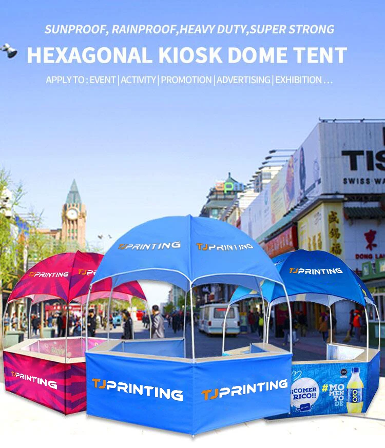 Custom Printed Advertising Booth Stand Promotion Dome Tent Kiosk With Counters for Sales