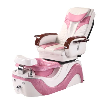 Wholesale nail salon furniture pink color spa manicure and pedicure chairs with back massage