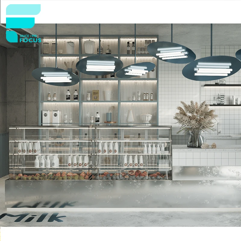 Coffee Table Modern Bubble Tea Store Design Drink Stand Milk Tea Station Coffee Bar Counter Cafe Shop
