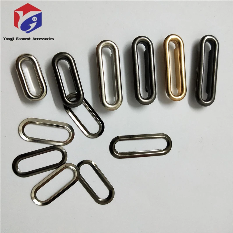 Производство по низкой цене, овальные металлические люверсы с шайбами для сердечников из бисера, одежда, кожаные, холщовые, золотые люверсы