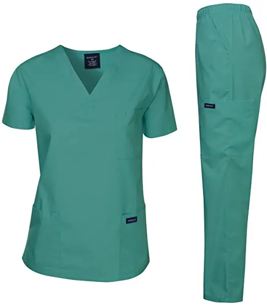 New Style Medical Scrubs Set Women Hospital Uniforms With V Neck - Buy ...