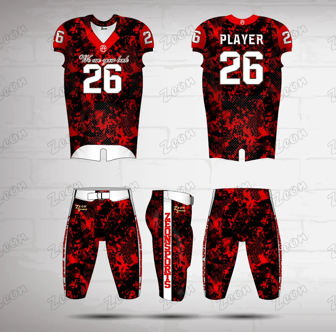 Wholesale Youth Football Jersey Sets Customized Full Sublimation American  Football Uniforms