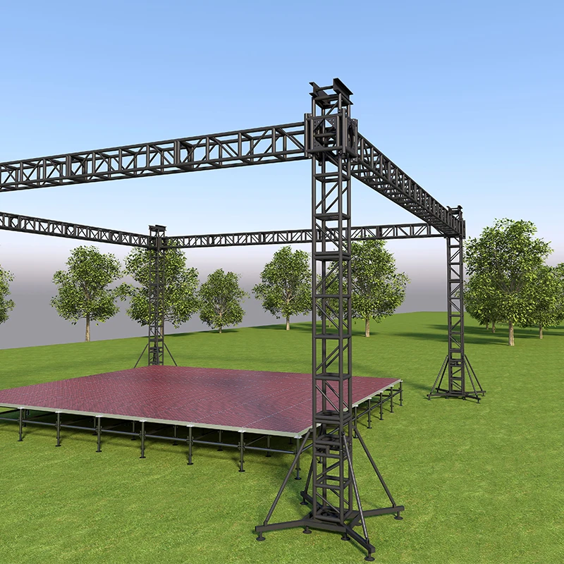 Aluminum Roof Truss System with Stage for Concert Wall Floor Bracket Support Truss for Led Cabinet