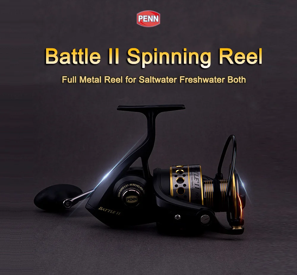 Original PENN BATTLE II Fishing Spinning Reels 3000/4000/5000/6000/8000  Gear Ratio 6.2:1/5.6:1/5.3:1 Saltwater
