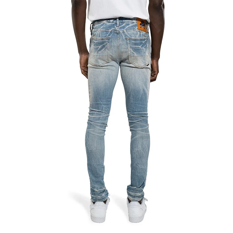 DiZNEW high quality wholesale designers custom stretchy destroyed ripped skinny denim jeans men supplier