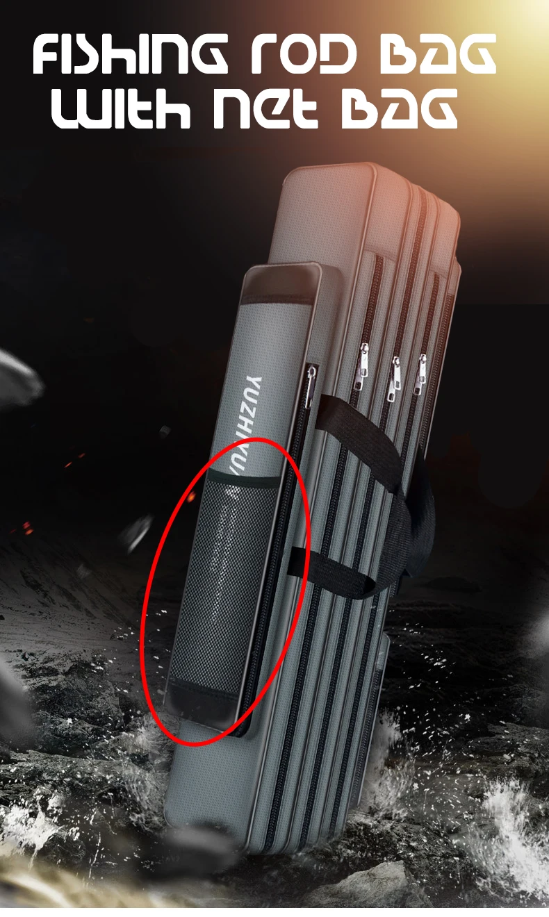 Outdoor Multifunctional Fishing Rod Bag Waterproof Thick Oxford Travel