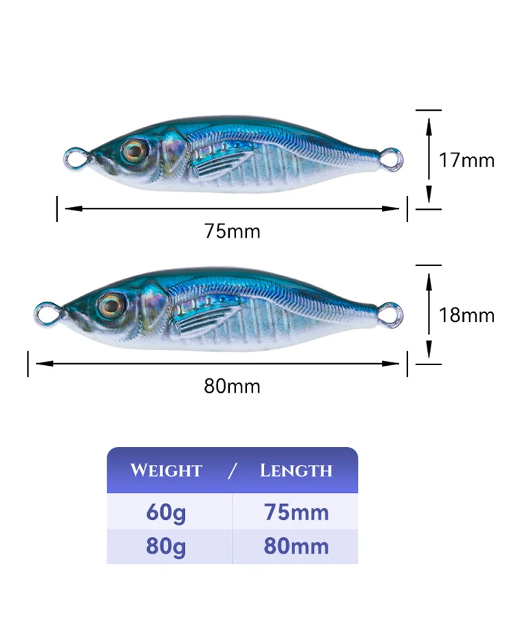 Wholesale Simulation Printing Fishing Jig Pesca 40g 60g 80g Saltwater ...