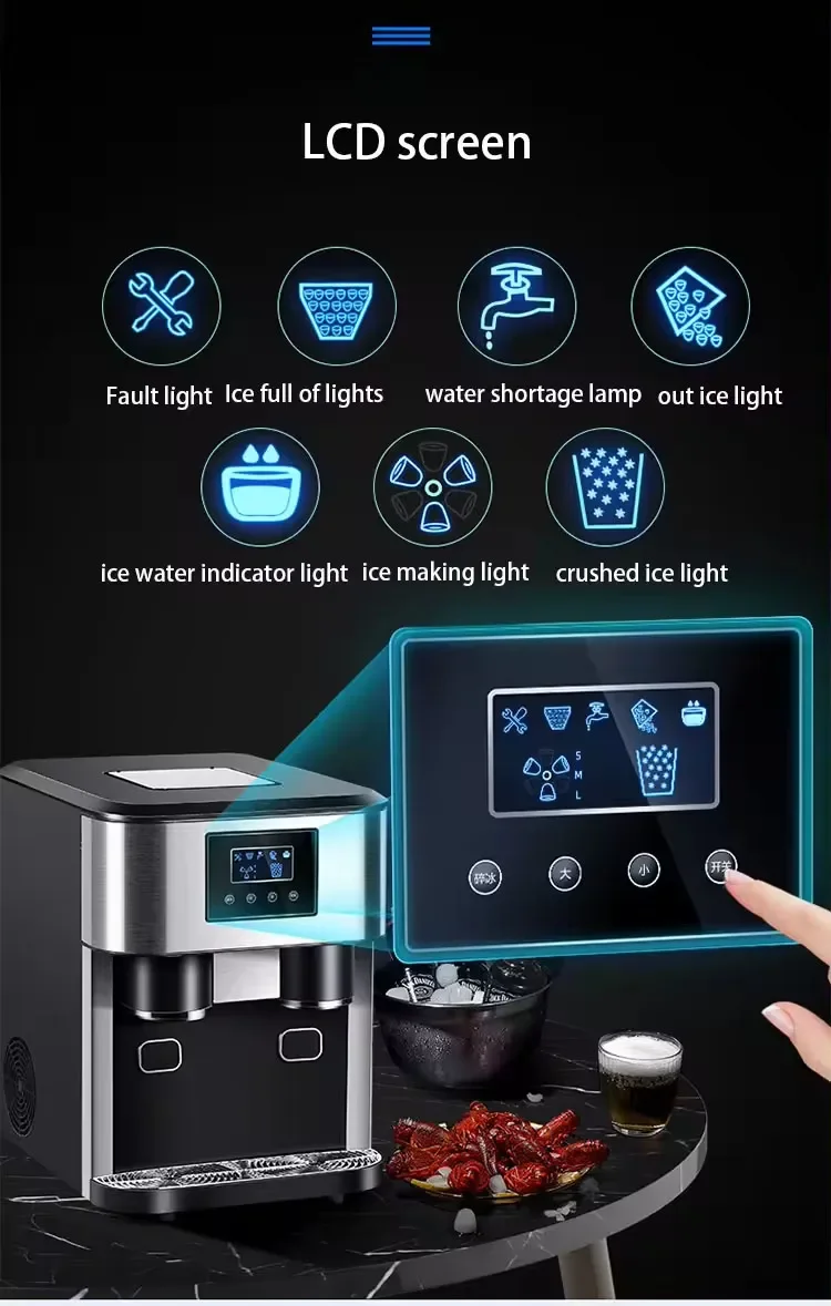 REYES 18kg Three Function Electric Water Cooling Round Ice Crusher