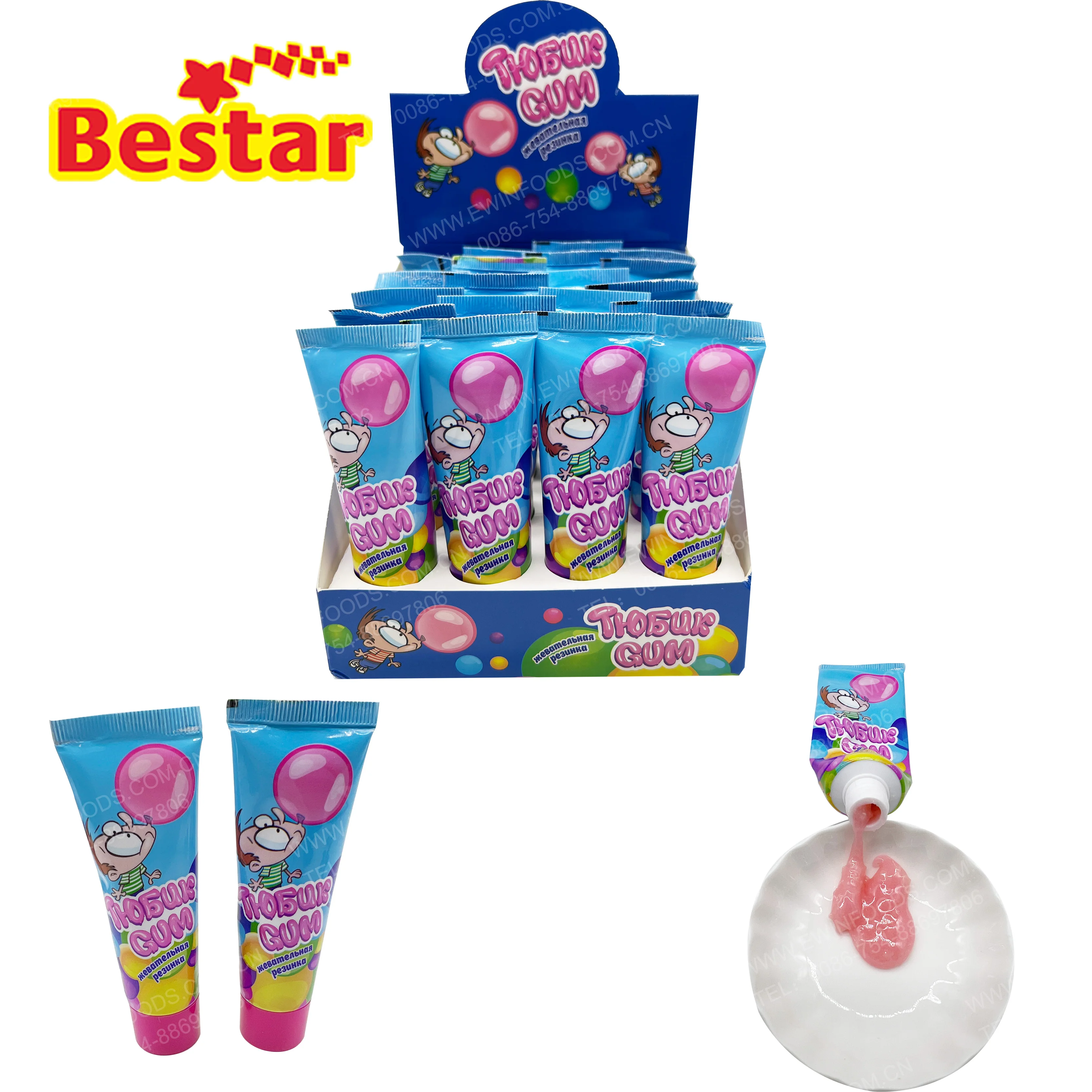 Tik Tok Toothpaste Shape Liquid Bubble Gum In Tube Fruit Flavor Liquid