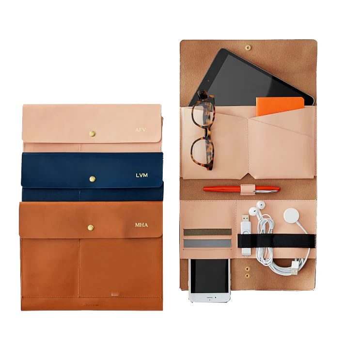 Luxury Office Business Gift Envelope Tablet Bag Leather Folio Travel