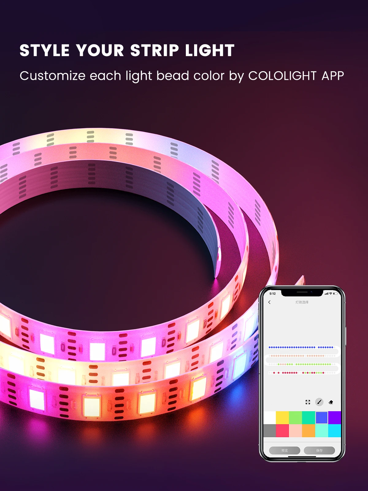 Cololight Smart Strip Lights HomekitLight IP65 5V RGB  LED Light Strip