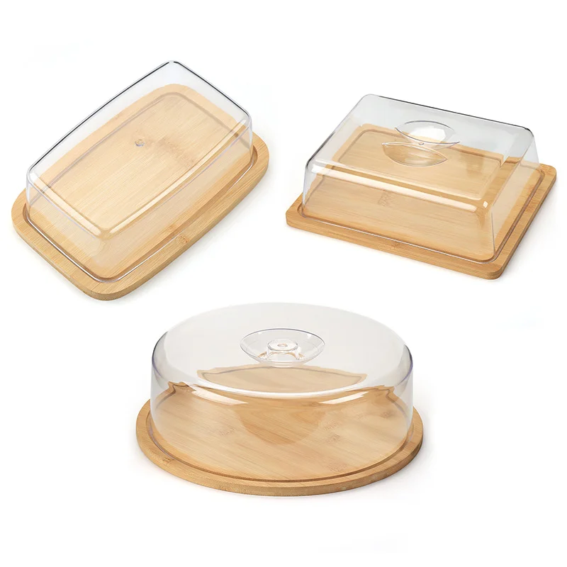 Wholesale New Bamboo Butter Box Customized Butter Storage Kitchenware Set Bamboo Butter Dish